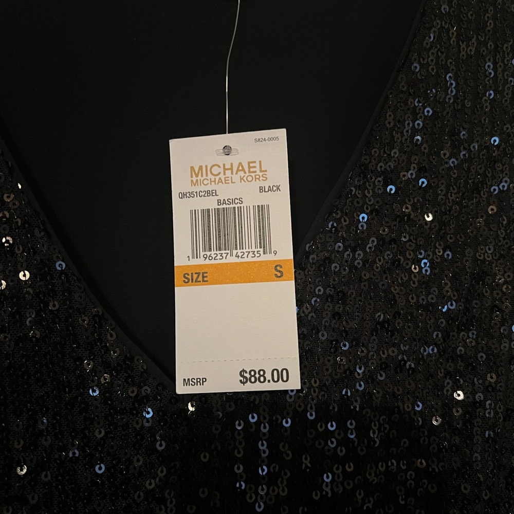 NEW WITH TAG | Women’s Black Michael Kors Sequin Top (Size Small) - Picture 6 of 6